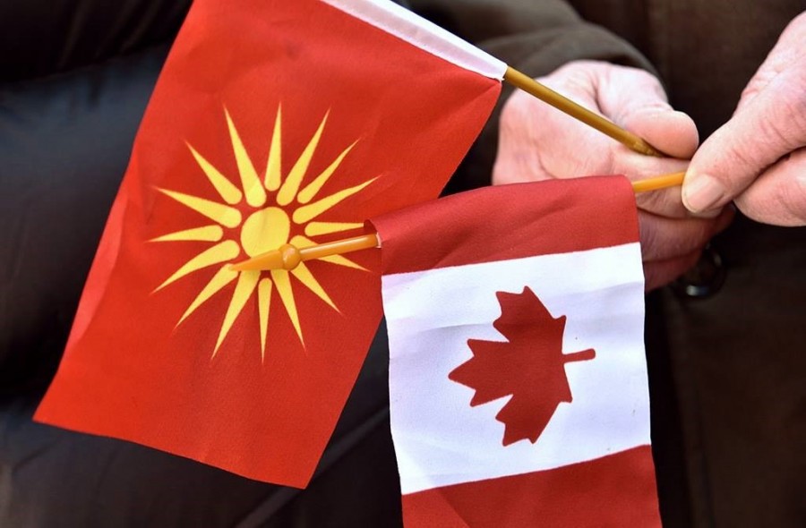 Macedonian and Canadian flags